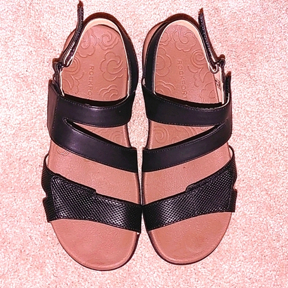 Rockport Ridge Asym Velcro adjustable sandals, New In Box 6.5